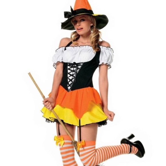 Leg Avenue Sexy Candy Corn Witch Costume Sz XS
